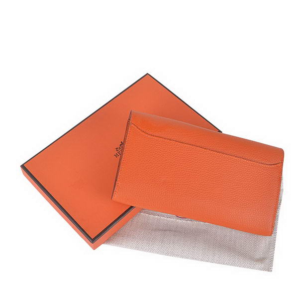 Cheap Fake Hermes Constance Long Wallets Orange Calfskin Leather Gold - Click Image to Close